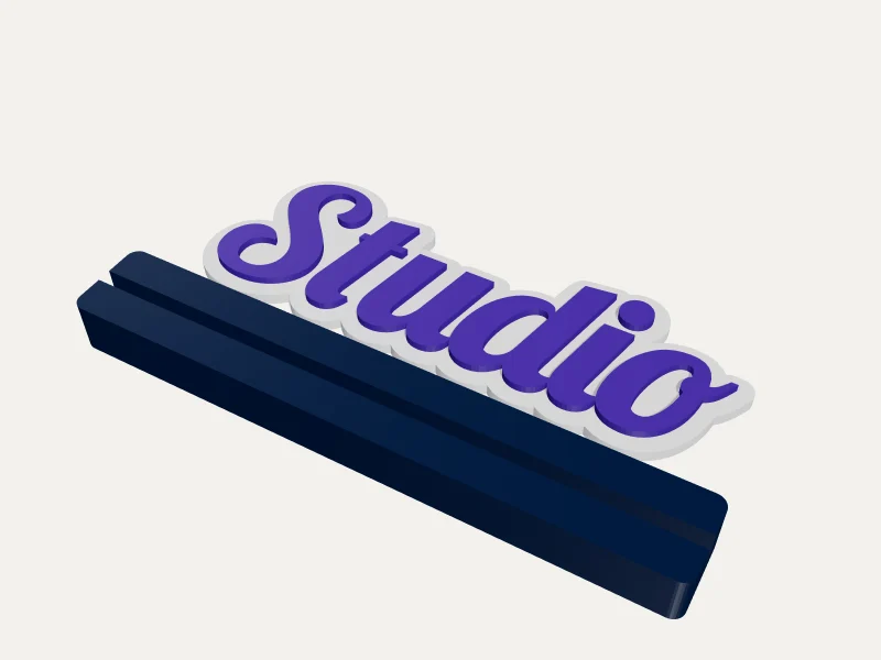 Layered Name Sign — 3D render
