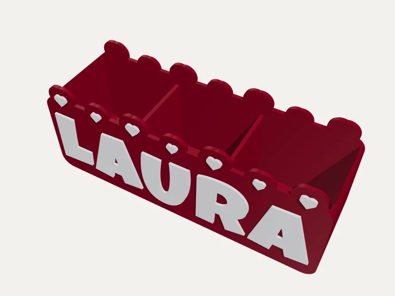 Name Pen Holder — 3D render