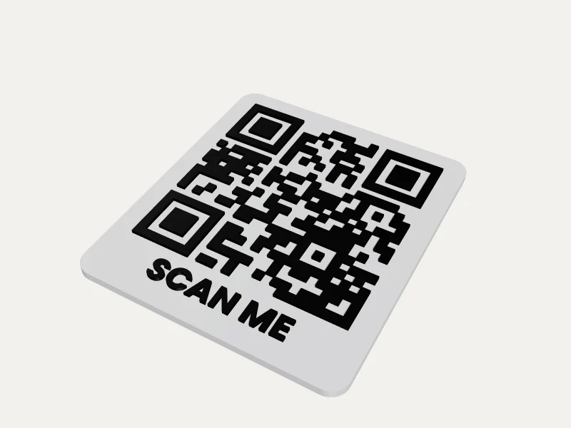 QR Code Tag — 3D render