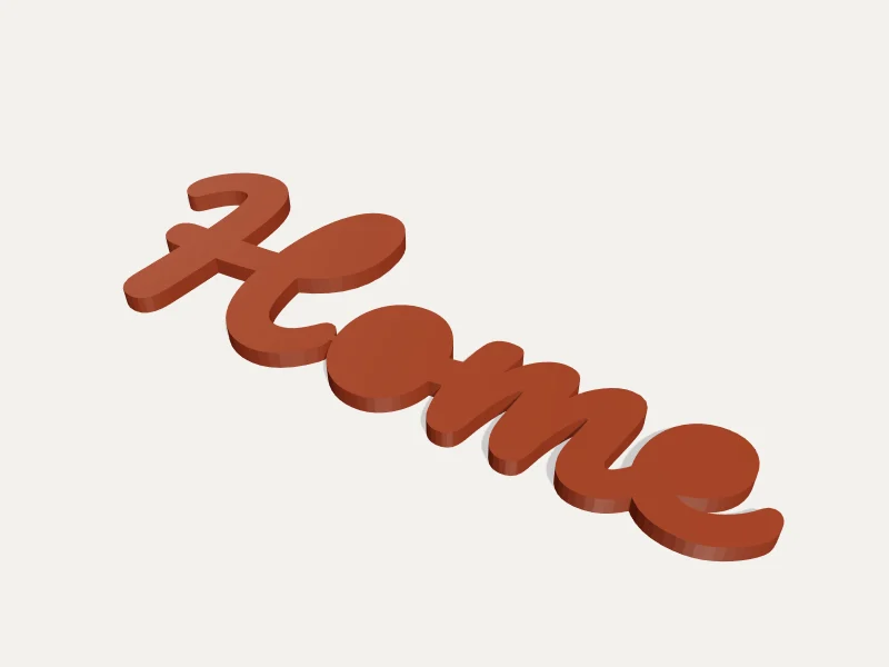 Wall Art Word — 3D render